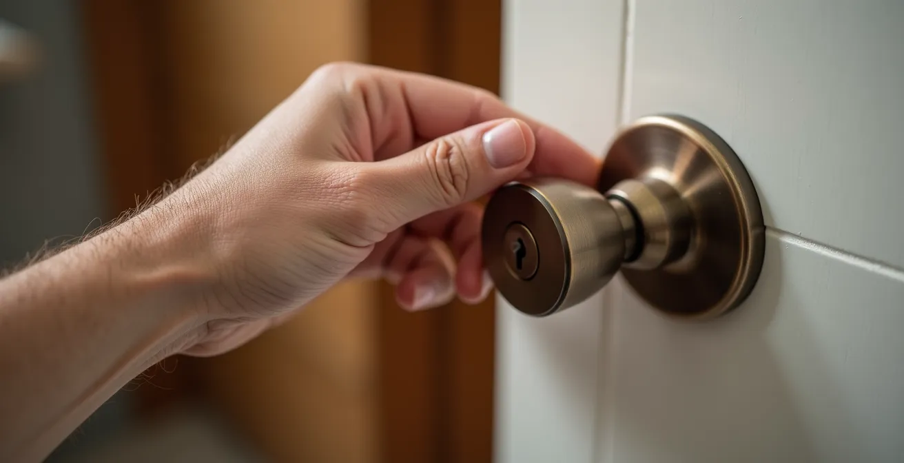 Comparaison entre une poignée bec-de-cane moderne et un bouton rond traditionnel pour personnes avec arthrite