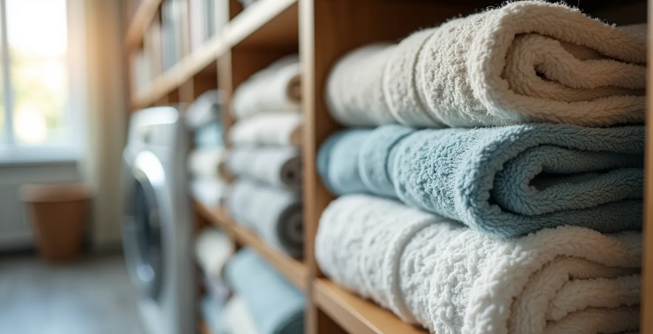 Aménagement compact d'un coin buanderie dans un placard de 3 et demi