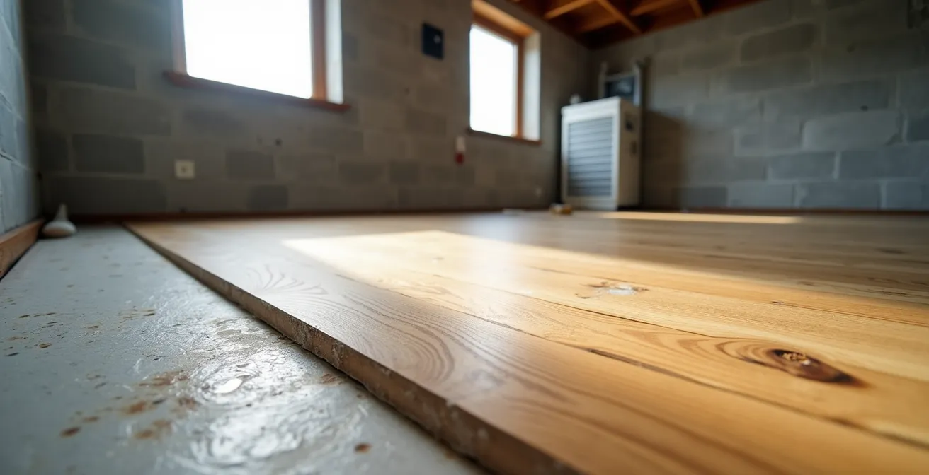 Installation de plancher d'ingénierie dans un sous-sol québécois
