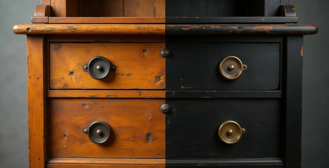 Transformation d'un buffet Vilas québécois vintage en meuble contemporain